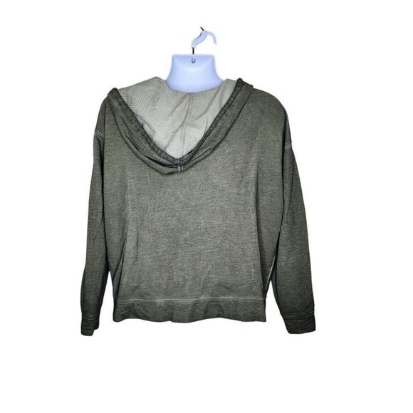 Sanctuary Pullover Distressed Vneck Hoodie Sweatshirt Womens Size XS Green - Picture 5 of 9